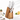 ELITEQUO White 8 Piece Knife Set with Natural Wood Block