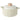White Vertical Striped Casserole Pot