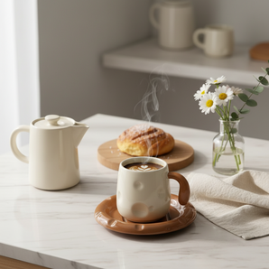 Coffee Cup & Saucer Set | Mocha Brown